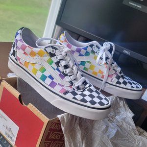 Vans/Shoes Ward Black and White Rainbow Check 6.5